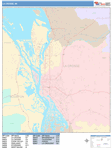 La Crosse  Wall Map Color Cast Style